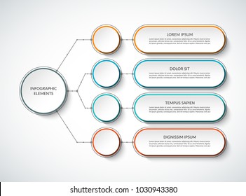 Infographic Template With 4 Options. Modern Minimalistic Vector Banner. Can Be Used As A Chart, Thread Diagram, Graph, Table, Workflow Layout For Web, Report, Business Presentation