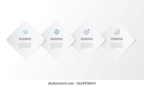 Plantilla de infografía con 4 opciones o paso