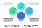 Infographic template with 4 options or steps. Blockchain. Can be used for workflow layout, diagram, banner, webdesign. Vector illustration