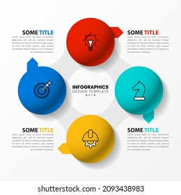 Infographic template with 4 options or steps. Marbles. Can be used for workflow layout, diagram, banner, webdesign. Vector illustration
