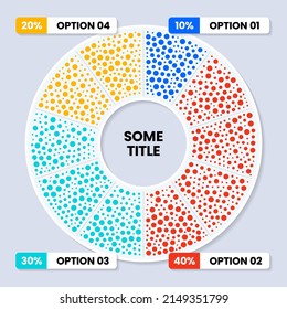 Infographic template with 4 options or steps. Pie. Can be used for workflow layout, diagram, banner, webdesign. Vector illustration