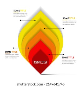 Infographic template with 4 options or steps. Flame. Can be used for workflow layout, diagram, banner, webdesign. Vector illustration