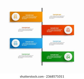 Infographic template with 4 options, steps, workflow, process chart. Can be used for workflow layout, diagram, annual report, web design, steps or processes 