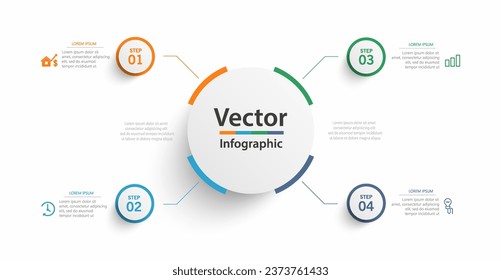 Plantilla de infografía con 4 opciones o pasos.