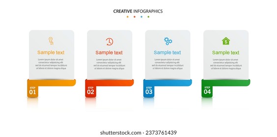 Infographic template with 4 options or steps.