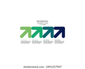Infographic template with 4 options, steps, features or processes and business icons.