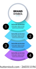 Infographic template with 4 options or steps. Abstract funnel. Can be used for workflow layout, diagram, banner, webdesign. Vector illustration