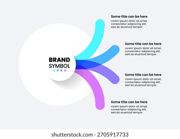 Infographic template with 4 options or steps. Circle. Can be used for workflow layout, diagram, banner, webdesign. Vector illustration