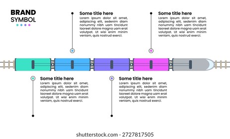 Plantilla de infografía con 4 opciones o pasos. Tren. Se puede utilizar para el diseño del flujo de trabajo, diagrama, Anuncio, diseño web. Ilustración vectorial