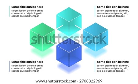 Infographic template with 4 options or steps. Blockchain. Can be used for workflow layout, diagram, banner, webdesign. Vector illustration