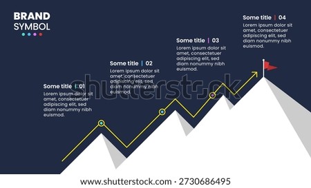 Infographic template with 4 options or steps. Mountain. Can be used for workflow layout, diagram, banner, webdesign. Vector illustration