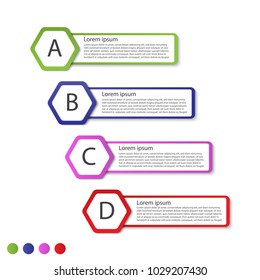 infographic template  4 options  with text box