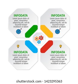 Infographic template with 4 options. Vector illustration. workflow layout, diagram, business step options, banner, web design. Business data visualization. Process chart. 