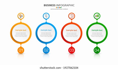 Infographic template with 4 options, workflow, process chart. Can be used for workflow layout, diagram, annual report, web design, steps or processes 