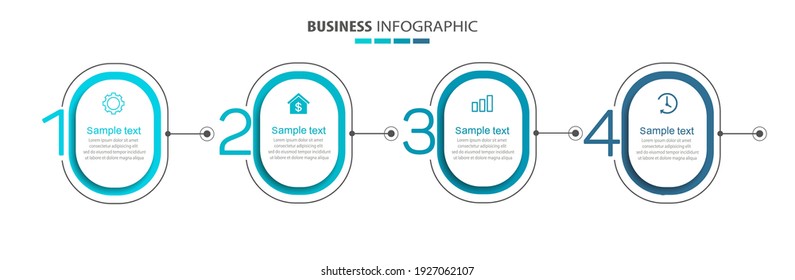 Infographic template with 4 options, workflow, process chart. Can be used for workflow layout, diagram, annual report, web design, steps or processes 