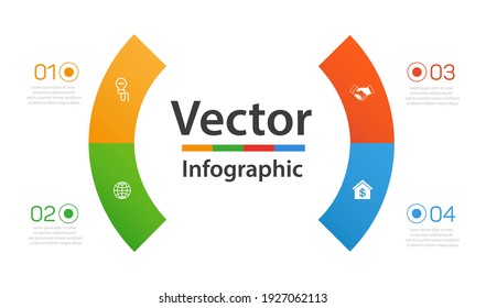Plantilla de infografía con 4 opciones, flujo de trabajo, diagrama de procesos. Se puede utilizar para diseño de flujo de trabajo, diagrama, informe anual, diseño web, pasos o procesos 