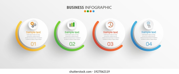 Plantilla de infografía con 4 opciones, flujo de trabajo, diagrama de procesos. Se puede utilizar para diseño de flujo de trabajo, diagrama, informe anual, diseño web, pasos o procesos 