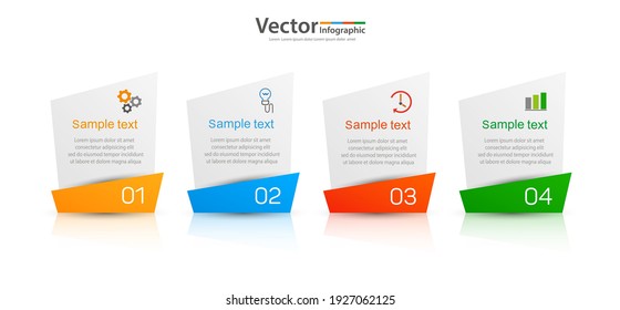Infographic template with 4 options, workflow, process chart. Can be used for workflow layout, diagram, annual report, web design, steps or processes 