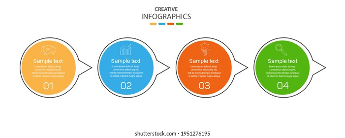 Infographic template with 4 options, workflow, process chart. Can be used for workflow layout, diagram, annual report, web design, steps or processes 