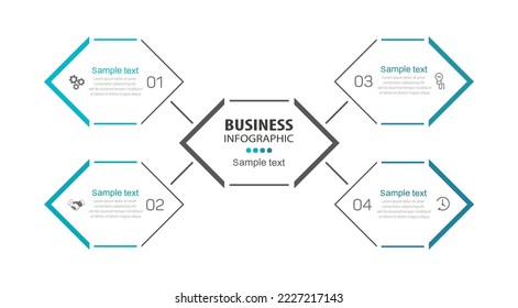 Infographic template with 4 options, workflow, process chart. Can be used for workflow layout, diagram, annual report, web design, steps or processes  