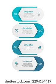 Infographic template with 4 options, workflow, process chart. Can be used for workflow layout, diagram, annual report, web design, steps or processes 