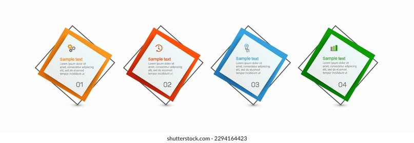 Infographic template with 4 options, workflow, process chart. Can be used for workflow layout, diagram, annual report, web design, steps or processes 