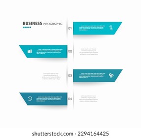 Infographic template with 4 options, workflow, process chart. Can be used for workflow layout, diagram, annual report, web design, steps or processes 