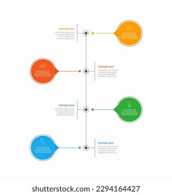 Infographic template with 4 options, workflow, process chart. Can be used for workflow layout, diagram, annual report, web design, steps or processes 