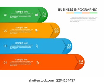 Infographic template with 4 options, workflow, process chart. Can be used for workflow layout, diagram, annual report, web design, steps or processes 