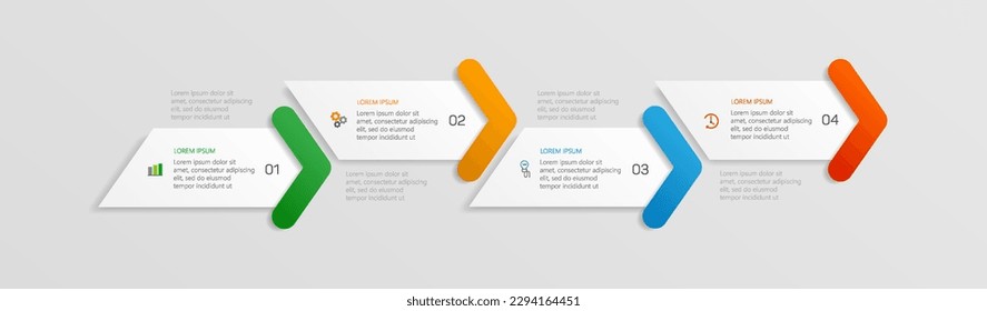 Infographic template with 4 options, workflow, process chart. Can be used for workflow layout, diagram, annual report, web design, steps or processes 