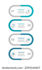 Infographic template with 4 options, workflow, process chart. Can be used for workflow layout, diagram, annual report, web design, steps or processes 