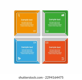 Plantilla de infografía con 4 opciones, flujo de trabajo, diagrama de procesos. Se puede utilizar para diseño de flujo de trabajo, diagrama, informe anual, diseño web, pasos o procesos 