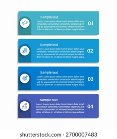  Plantilla de infografía con 4 opciones, flujo de trabajo, diagrama de procesos. Se puede utilizar para el diseño del flujo de trabajo, diagrama, informe anual, Diseño web, pasos o procesos