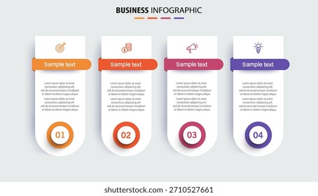  Infographic template with 4 options, workflow, process chart