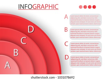 infographic  template with 4 quarter of circle,4 options 