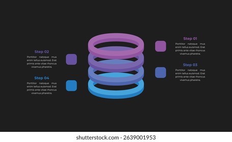 Infographic Template with 4 Stacked Layers