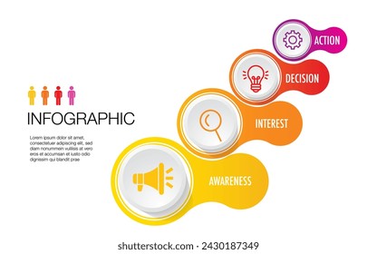 infographic template 4 step for business direction, marketing strategy, diagram, data, glowth, arrow timeline, for presentation report and progress
