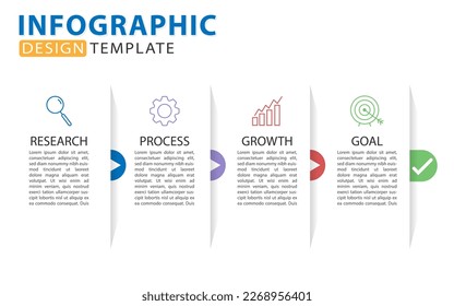 Infographic template. 4 Step timeline journey, Flat simple infographics design template. presentation graph. Business concept with numbers 4 options or steps vector illustration.