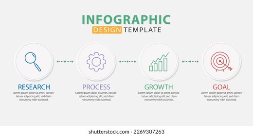 Infographic template. 4 Step timeline journey, Flat simple infographics design template. presentation graph. Business concept with numbers 4 options or steps vector illustration.