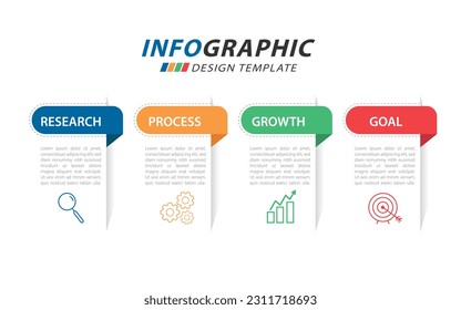  Infographic template. 4 Step timeline journey, Flat simple infographics design template. presentation graph. Business concept with numbers 4 options or steps vector illustration.