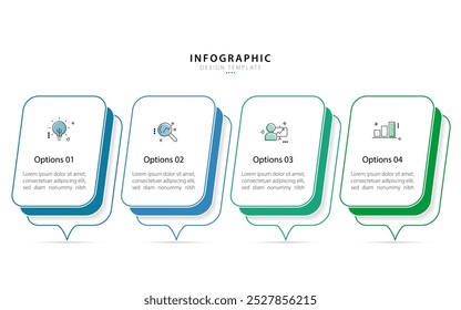 Infografía Plantilla 4 Paso línea de tiempo viaje fondo aislado, visualización de datos plano diseño simple. Creador de timeline de negocio 4 opciones, Ilustración vectorial.