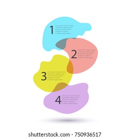 Infographic Template. 4 Steps Or Actions. Colorful Stickers In The Form Of Irregular Shape. Vector EPS 10