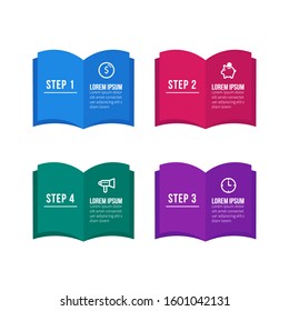 Infographic template with 4 steps for business presentation 