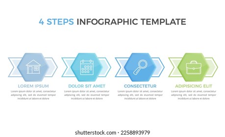 Infographic template with 4 steps with numbers and icons, workflow, process chart, vector eps10 illustration