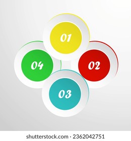 Infographic template with 4 steps, options, parts or processes.