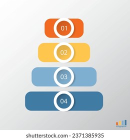 Plantilla infográfica con 4 pasos, opciones, piezas o procesos.