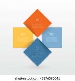 Infographic template with 4 steps, options, parts or processes.