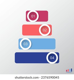 Plantilla infográfica con 4 pasos, opciones, piezas o procesos.
