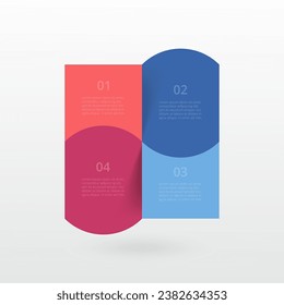 Infographic template with 4 steps, options, parts or processes.