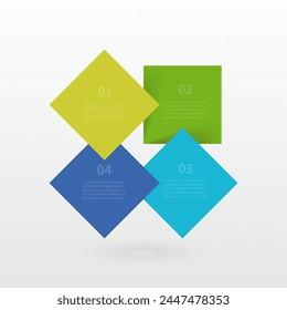 Plantilla infográfica con 4 pasos, opciones, piezas o procesos.